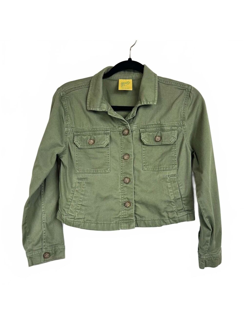 THEREABOUTS Green Long sleeve Cropped Button Up Jacket Girl's Size Medium